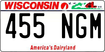 WI license plate 455NGM