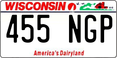 WI license plate 455NGP