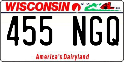 WI license plate 455NGQ