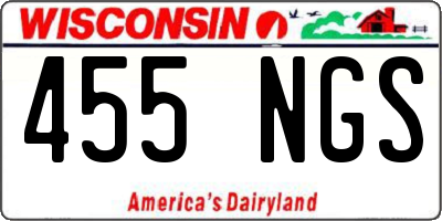 WI license plate 455NGS