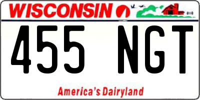 WI license plate 455NGT