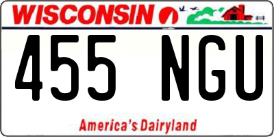 WI license plate 455NGU