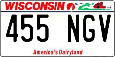 WI license plate 455NGV