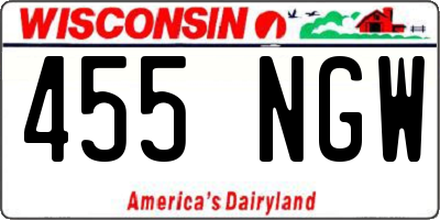 WI license plate 455NGW