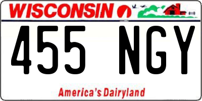 WI license plate 455NGY
