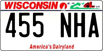WI license plate 455NHA