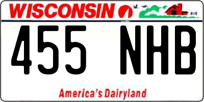 WI license plate 455NHB