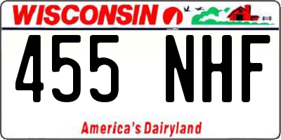 WI license plate 455NHF