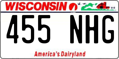 WI license plate 455NHG