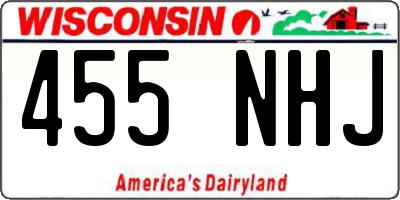 WI license plate 455NHJ