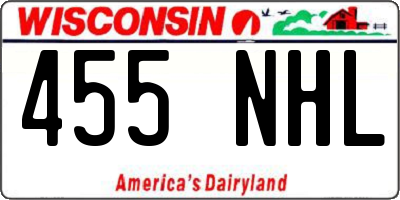 WI license plate 455NHL