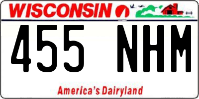 WI license plate 455NHM
