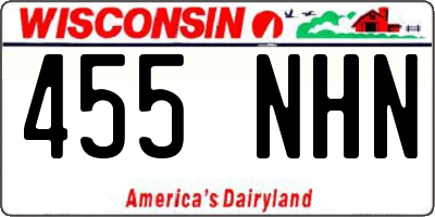 WI license plate 455NHN