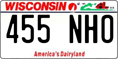 WI license plate 455NHO