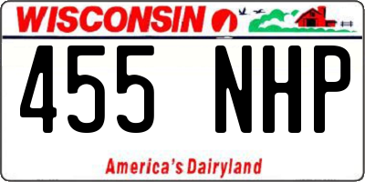 WI license plate 455NHP