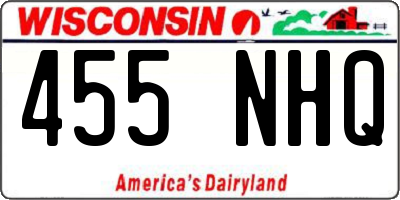 WI license plate 455NHQ