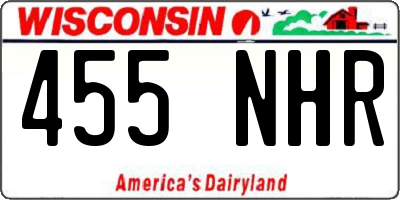 WI license plate 455NHR