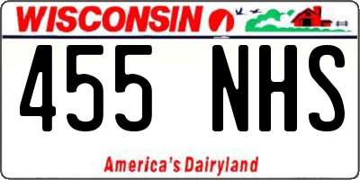WI license plate 455NHS