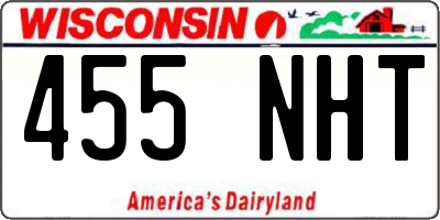 WI license plate 455NHT