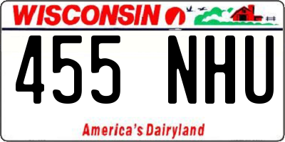 WI license plate 455NHU