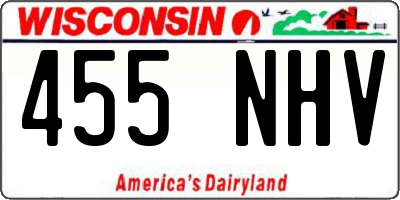 WI license plate 455NHV