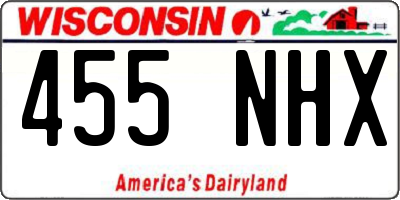 WI license plate 455NHX