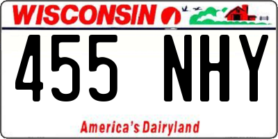 WI license plate 455NHY