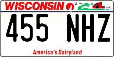 WI license plate 455NHZ