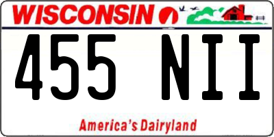 WI license plate 455NII