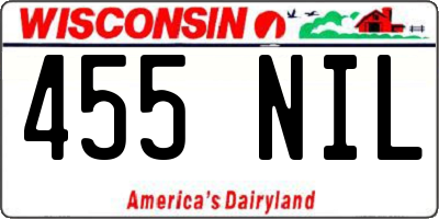 WI license plate 455NIL