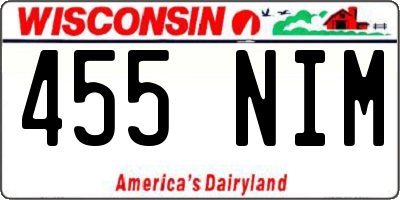 WI license plate 455NIM