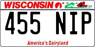 WI license plate 455NIP