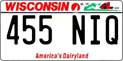 WI license plate 455NIQ