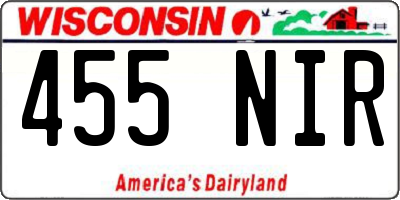 WI license plate 455NIR