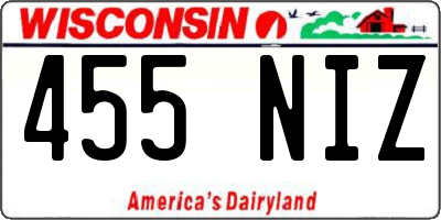 WI license plate 455NIZ