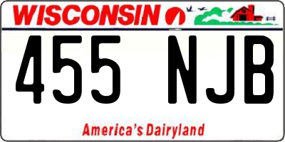 WI license plate 455NJB