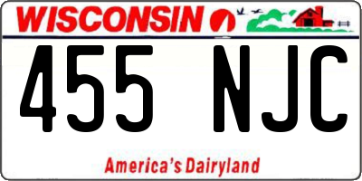 WI license plate 455NJC