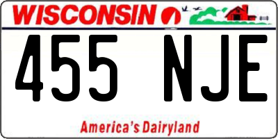 WI license plate 455NJE