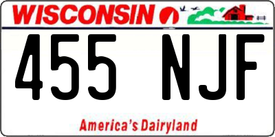 WI license plate 455NJF