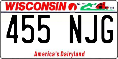 WI license plate 455NJG