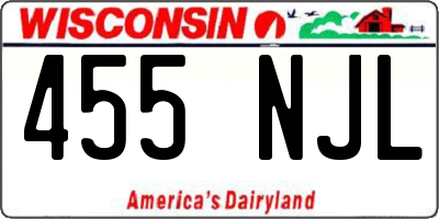 WI license plate 455NJL