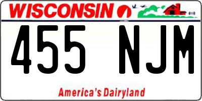 WI license plate 455NJM