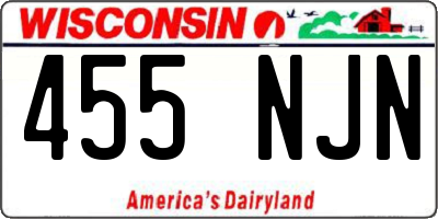 WI license plate 455NJN