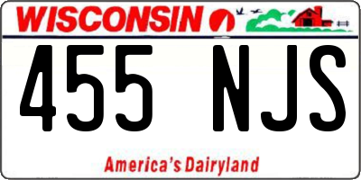 WI license plate 455NJS