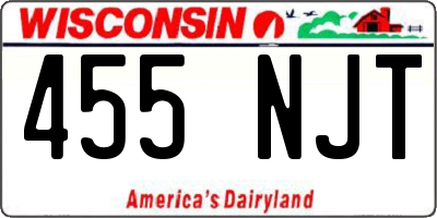 WI license plate 455NJT
