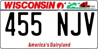 WI license plate 455NJV