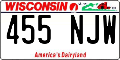 WI license plate 455NJW