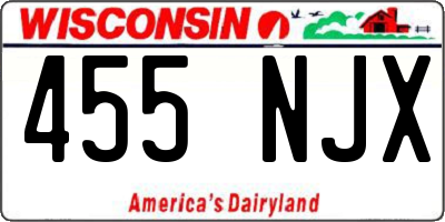 WI license plate 455NJX