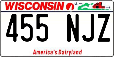 WI license plate 455NJZ
