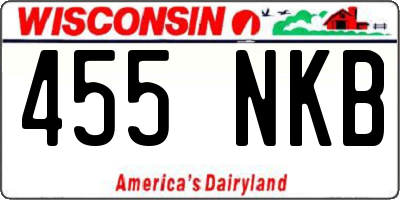 WI license plate 455NKB